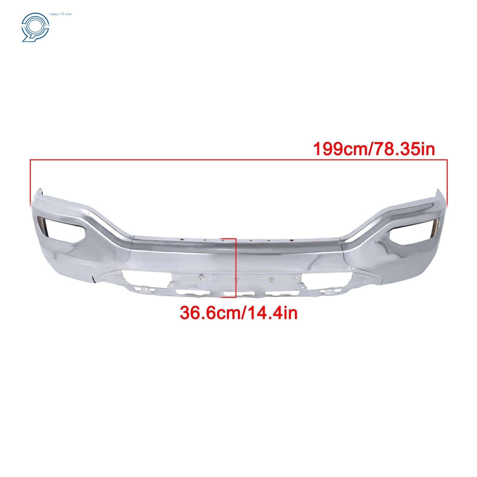 Chrome Steel Split Front Bumper for GMC Sierra 1500 (2016-2018)