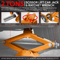 2 Ton Hydraulic Scissor Lift Jack with Ratchet Wrench (3.85-17.4 in, 4409 lbs)