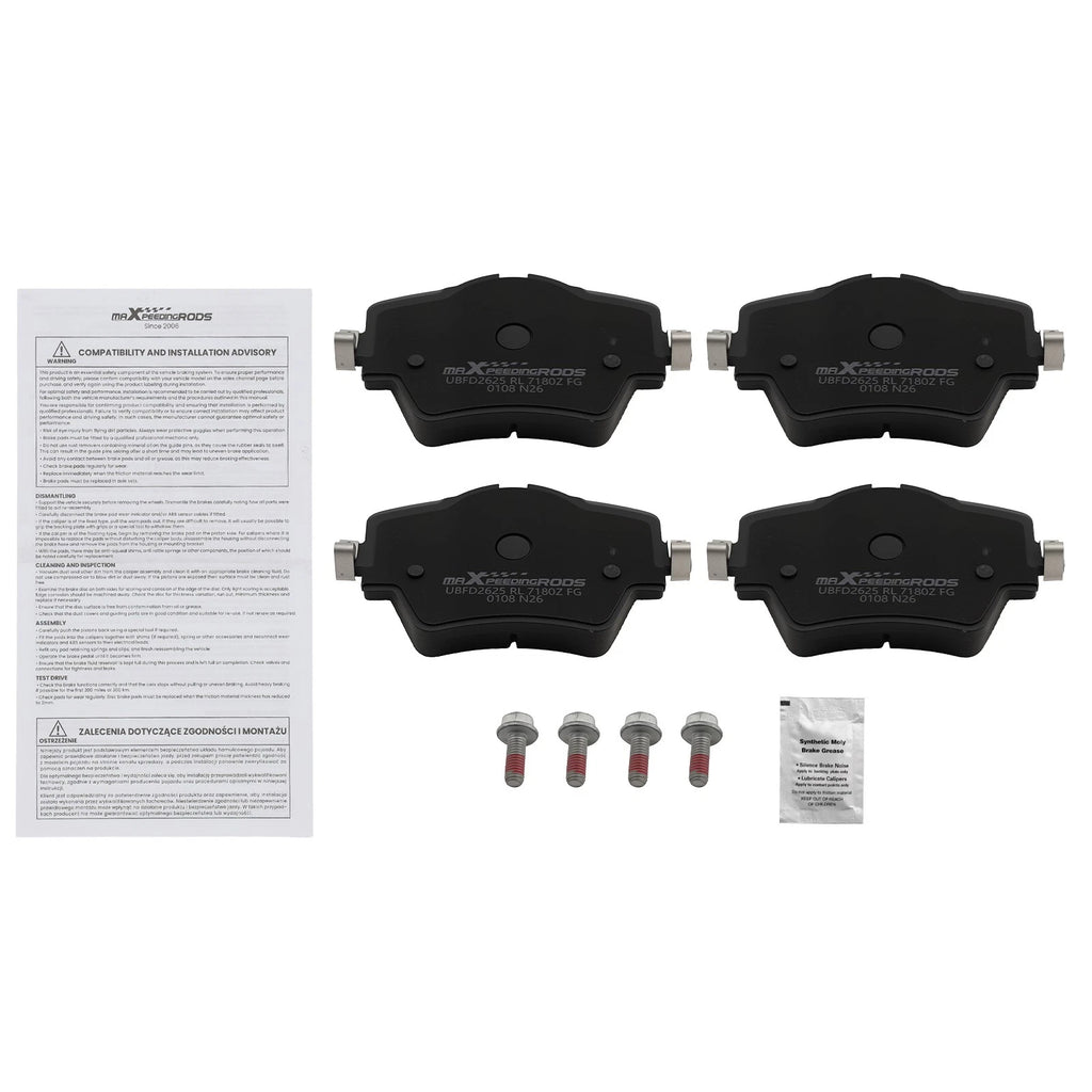 4X Front Ceramic Brake Pads Kit for Mini Cooper Countryman (2017–2022) D1892