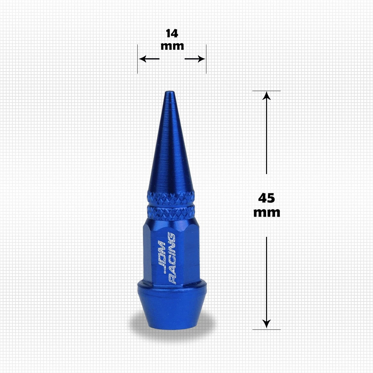 Set of 4 Blue Aluminum Spiked Tire Valve Stem Caps for Universal Fit
