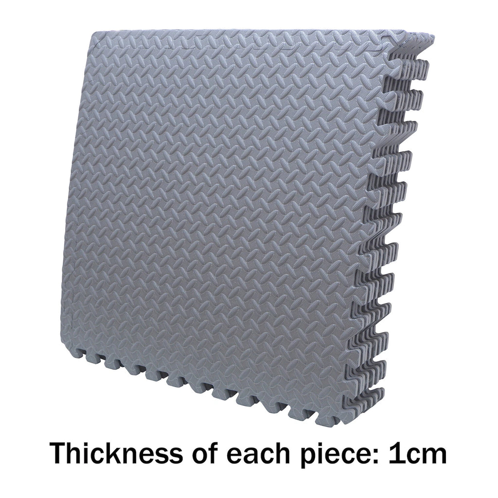 8PC EVA Foam Exercise Tiles for Gym Fitness Yoga Workout 24x24 Gray