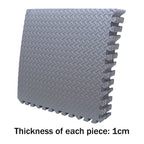 8PC EVA Foam Exercise Tiles for Gym Fitness Yoga Workout 24x24 Gray