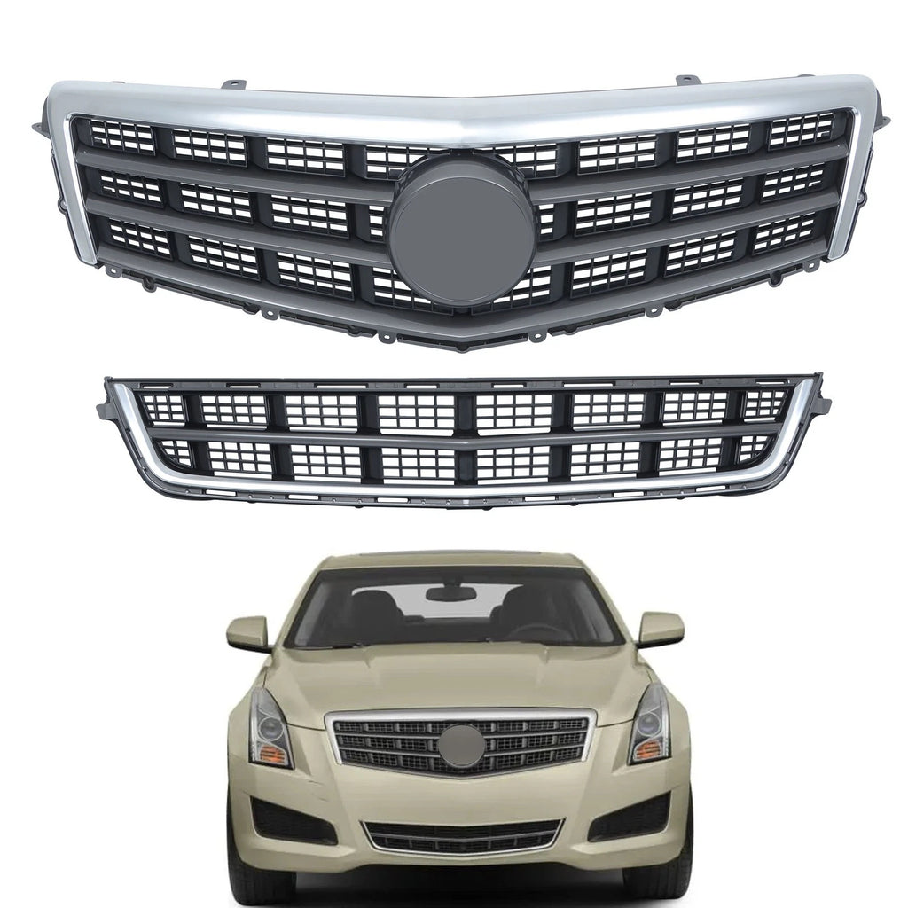 Set of 2 Grilles for Cadillac ATS (2013–2014) Chrome