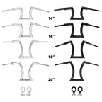 Set of 4 Rise 2" Ape Hanger Handlebar & Risers for Harley Softail (14-20)