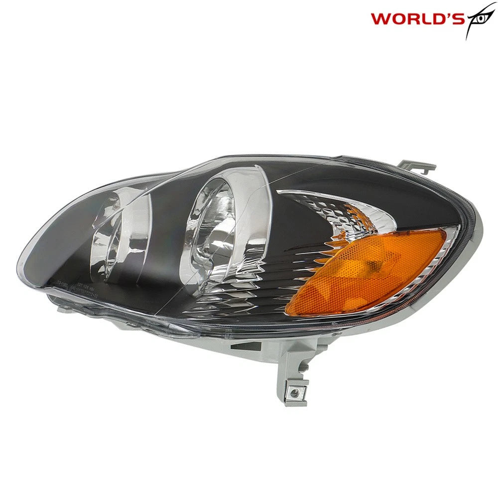 Set of 2 Halogen Black Headlight Assembly for Toyota Corolla (2003–2008)