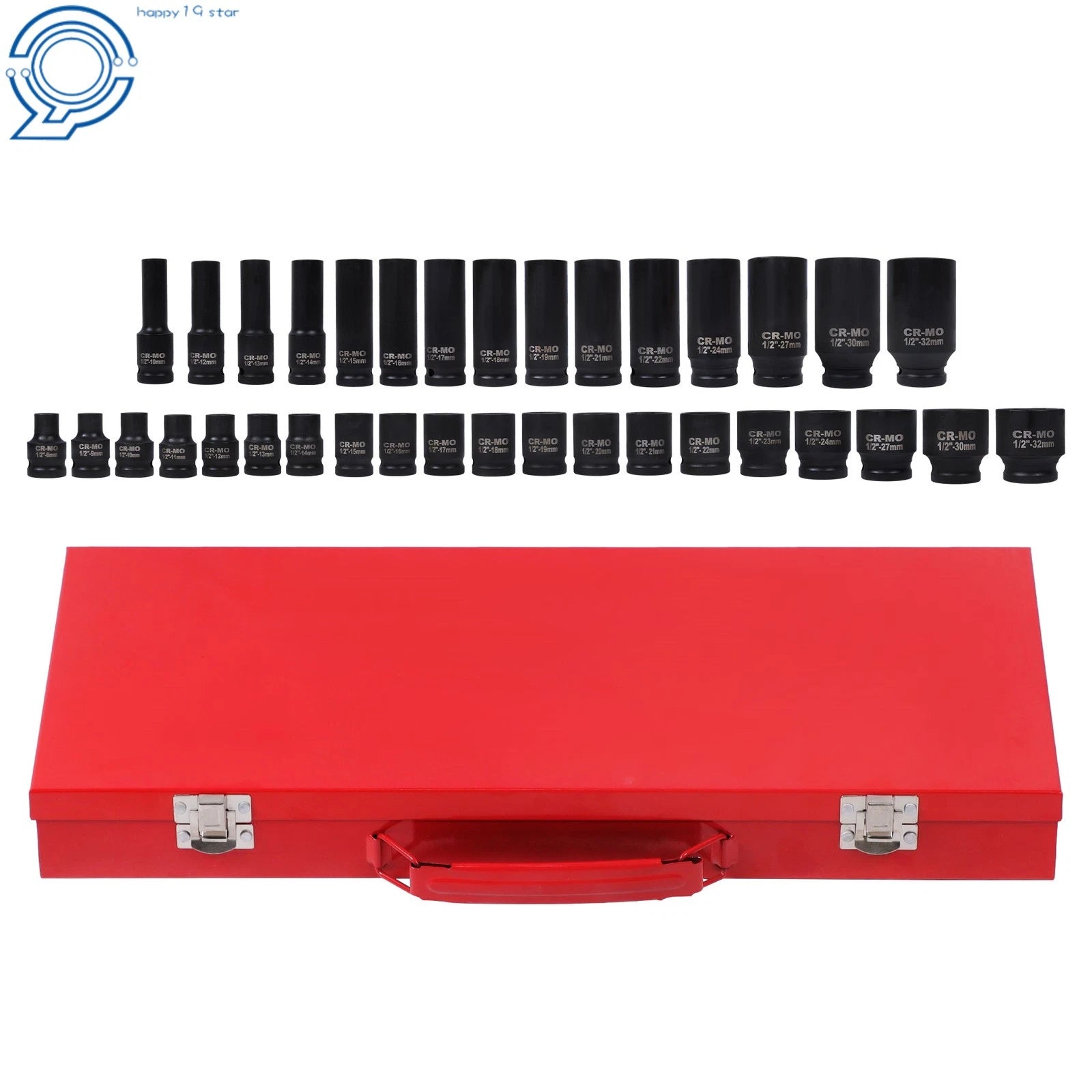Set of 35 Deep Impact Sockets for Garage (8-32mm)