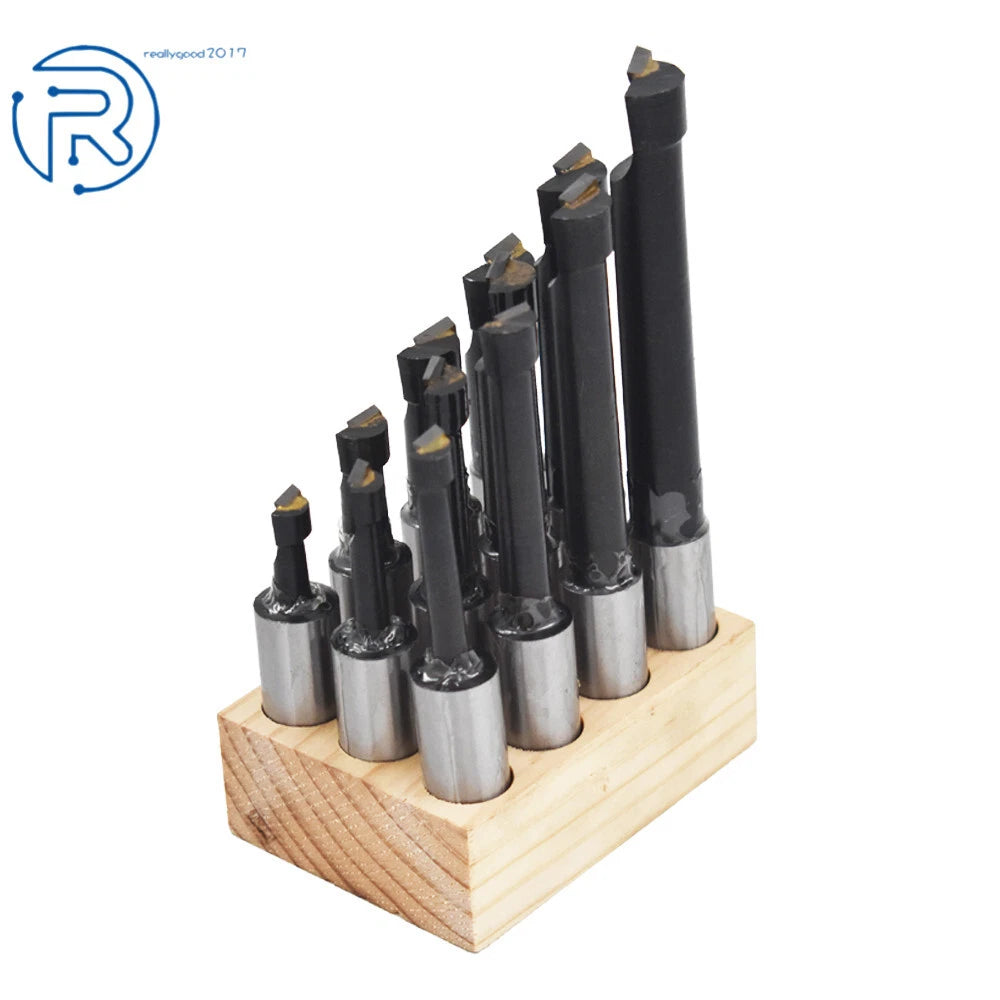 12 Piece Boring Bar Set for Lathe Tool (C6 Carbide Tipped, 3/4" Shank)