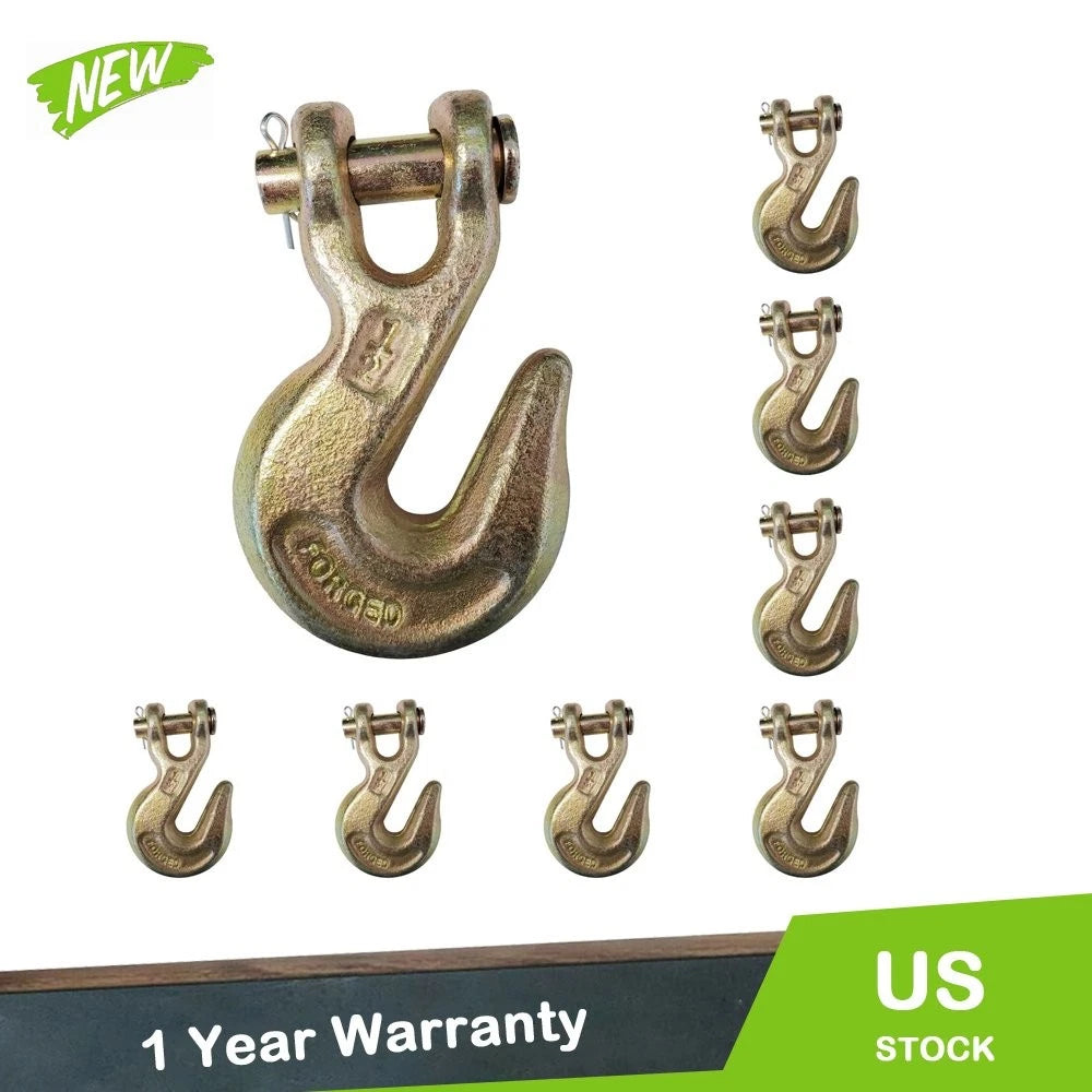 Set of 8 Clevis Grab Hooks for Flatbed Truck Trailer