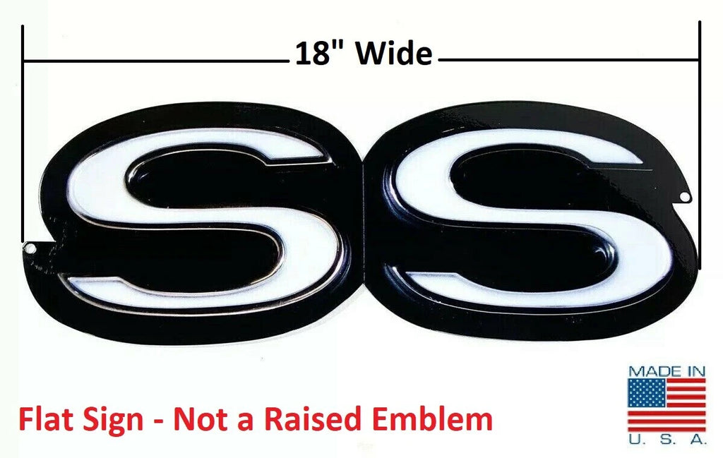 Chevrolet Super Sport SS Script Logo Metal Emblem Sign for 1960–1969 Camaro