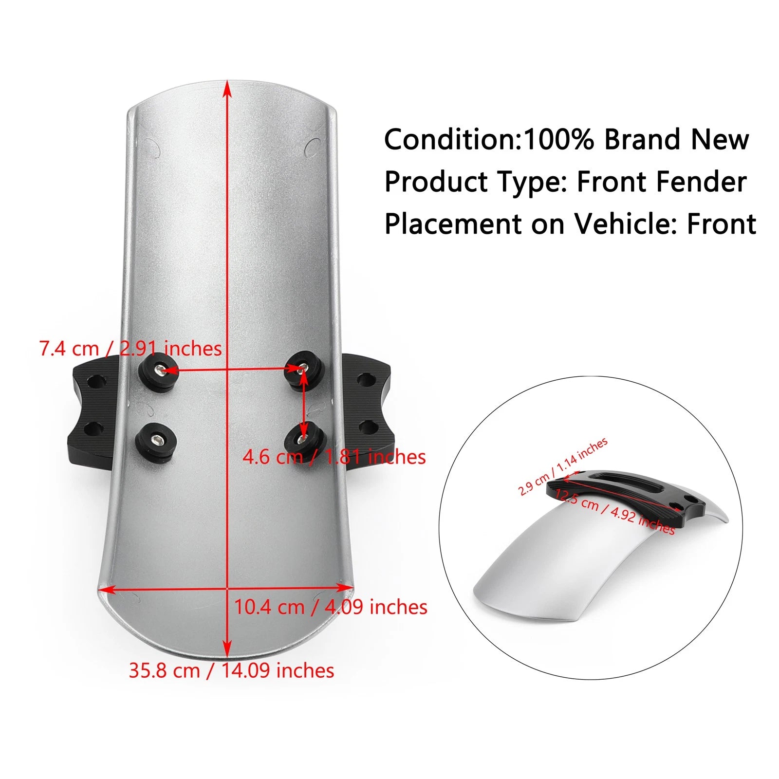 Front Wheel Fender Mudguard for BMW R Nine T Scrambler (2016–2019) Silver
