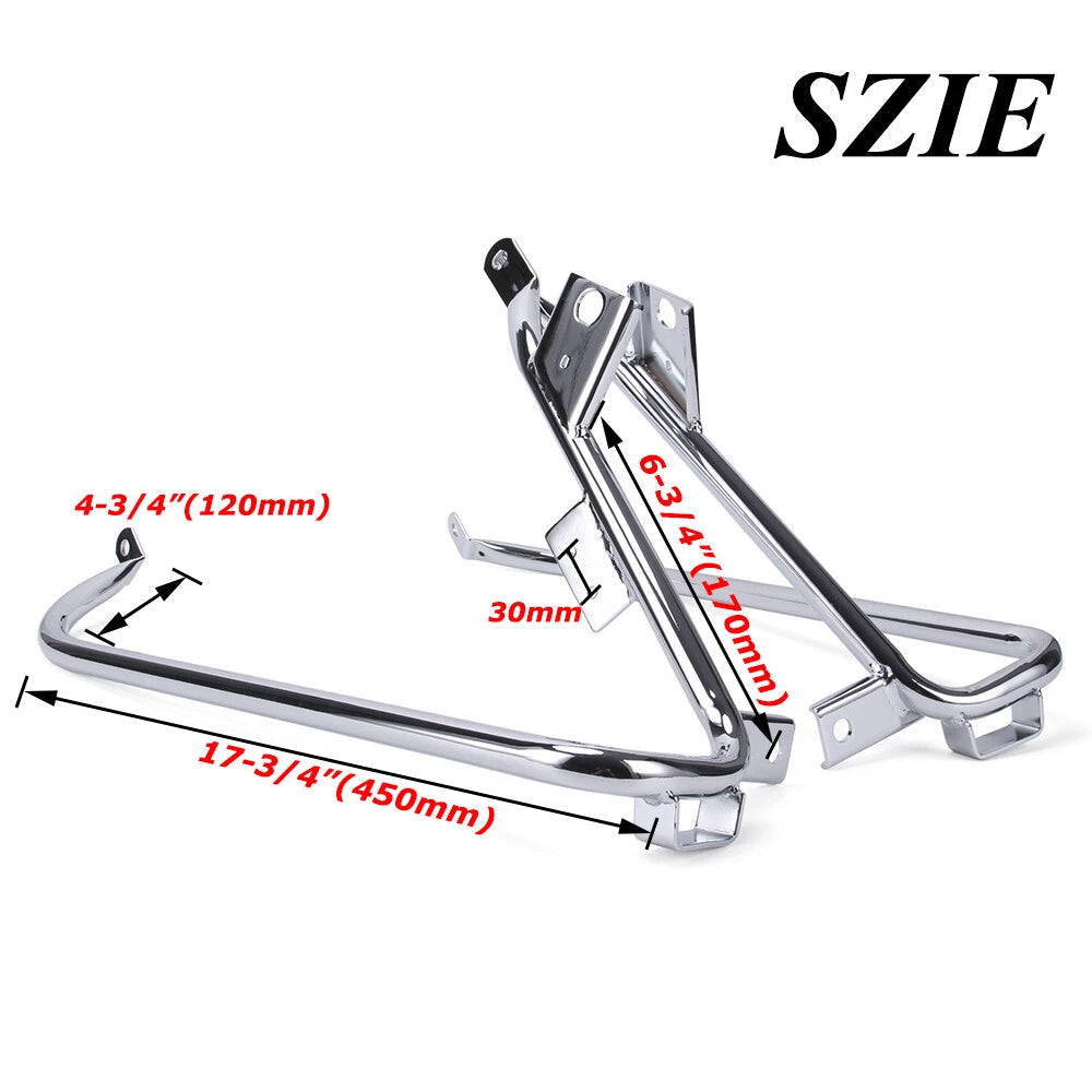 Chrome Saddlebag Support Brackets for Harley Road King Road Glide (2009–2013)