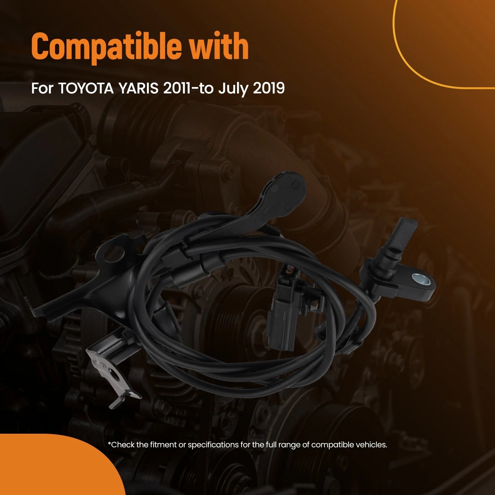 2X ABS Wheel Speed Sensor for Toyota Yaris (2011–2019)