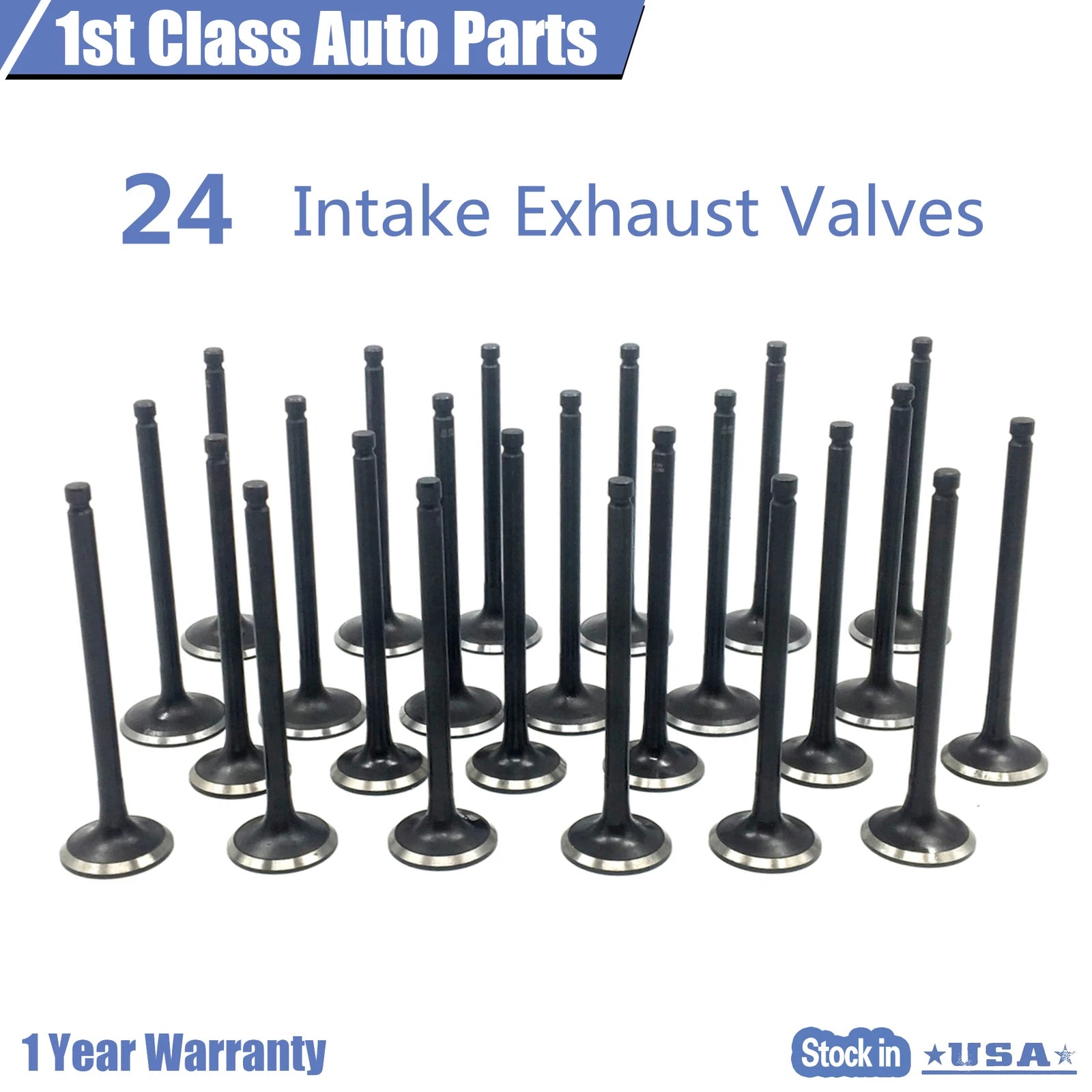 24PCS Intake Exhaust Valve Kit for Hyundai Santa Fe, Kia Amanti, Sorento (2001–2009)