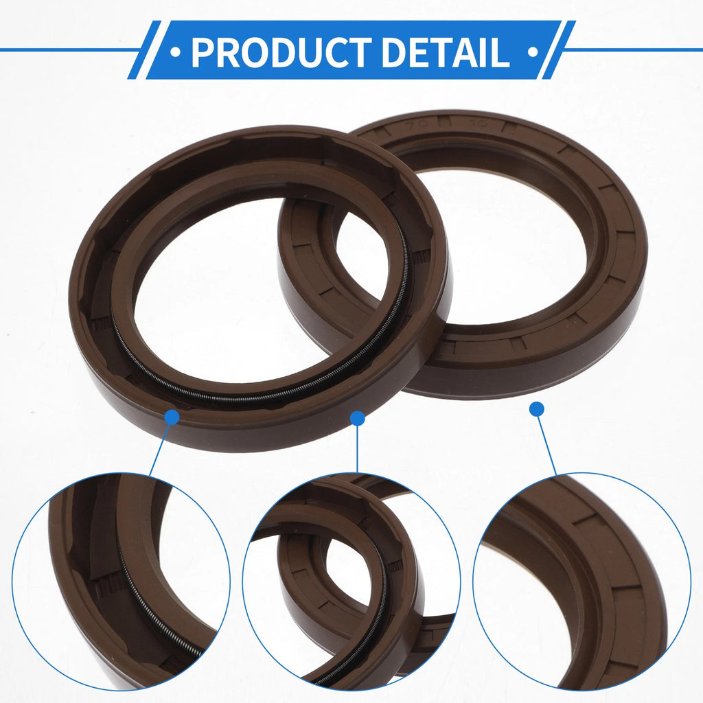 2X Oil Seal Rotary Shaft Seal FKM Rubber 50x70x10mm for Various Models