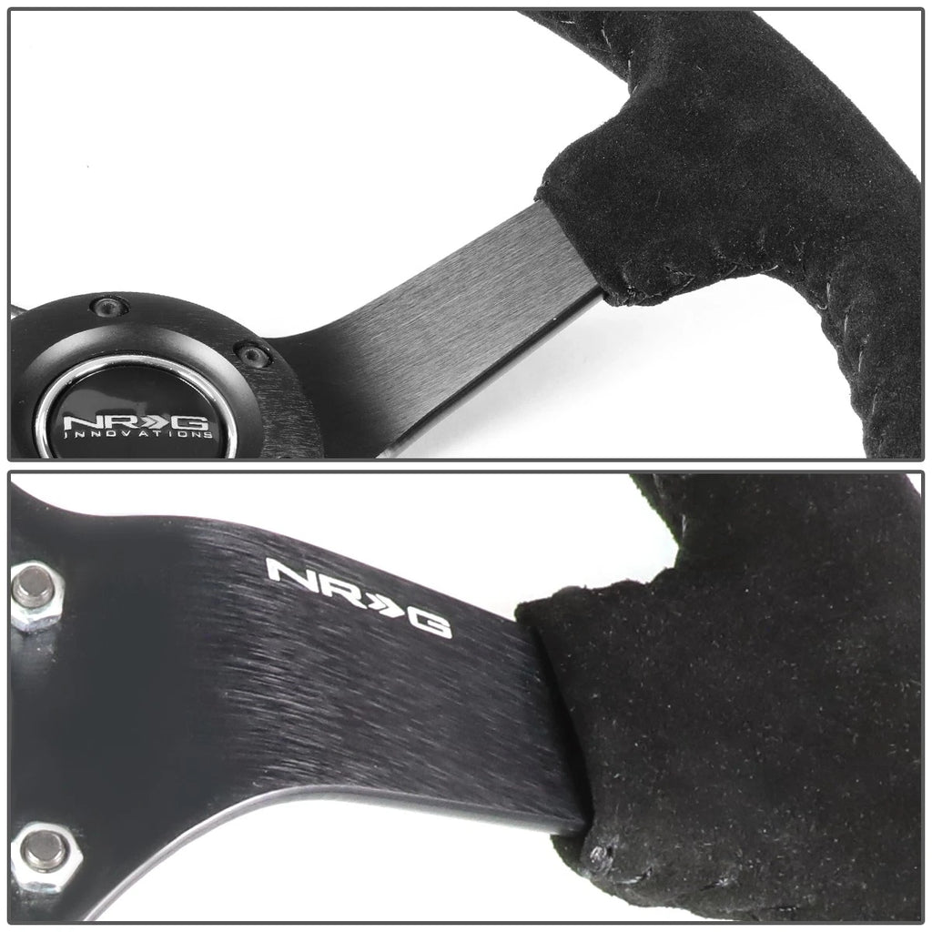 NRG 35cm 3" Deep Dish Suede Grip Steering Wheel for Universal Fit (2010–2023)