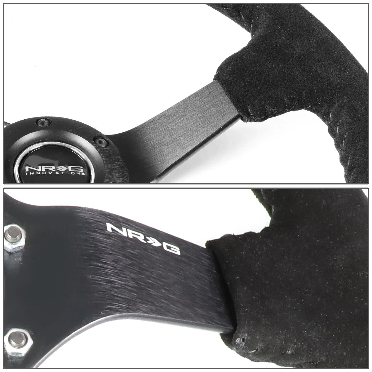 NRG 35cm 3" Deep Dish Suede Grip Steering Wheel for Universal Fit (2010–2023)