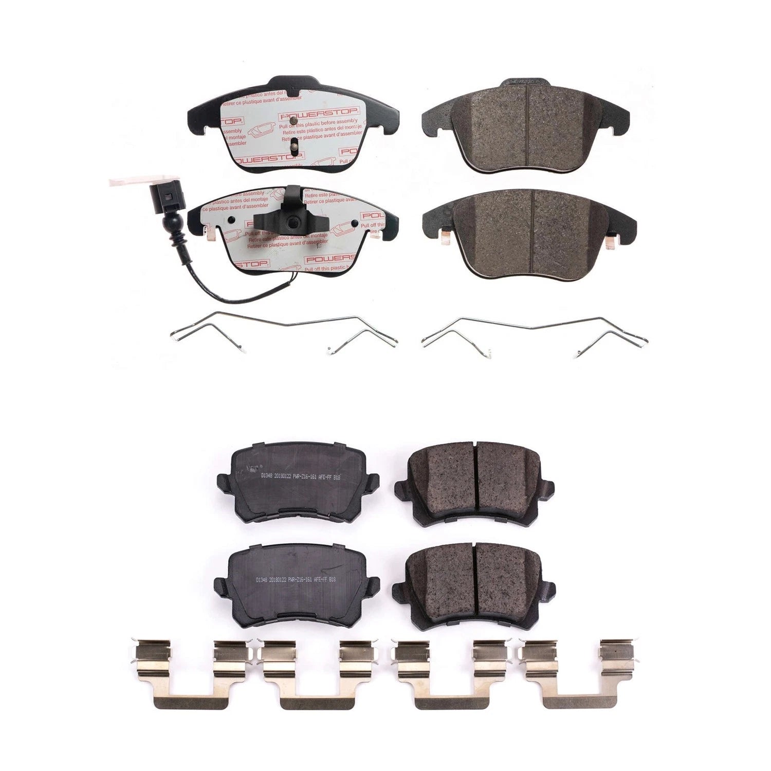 PowerStop Front & Rear Next Gen Euro Carbon Fiber Brake Pads Kit for Audi Q3 (2015)