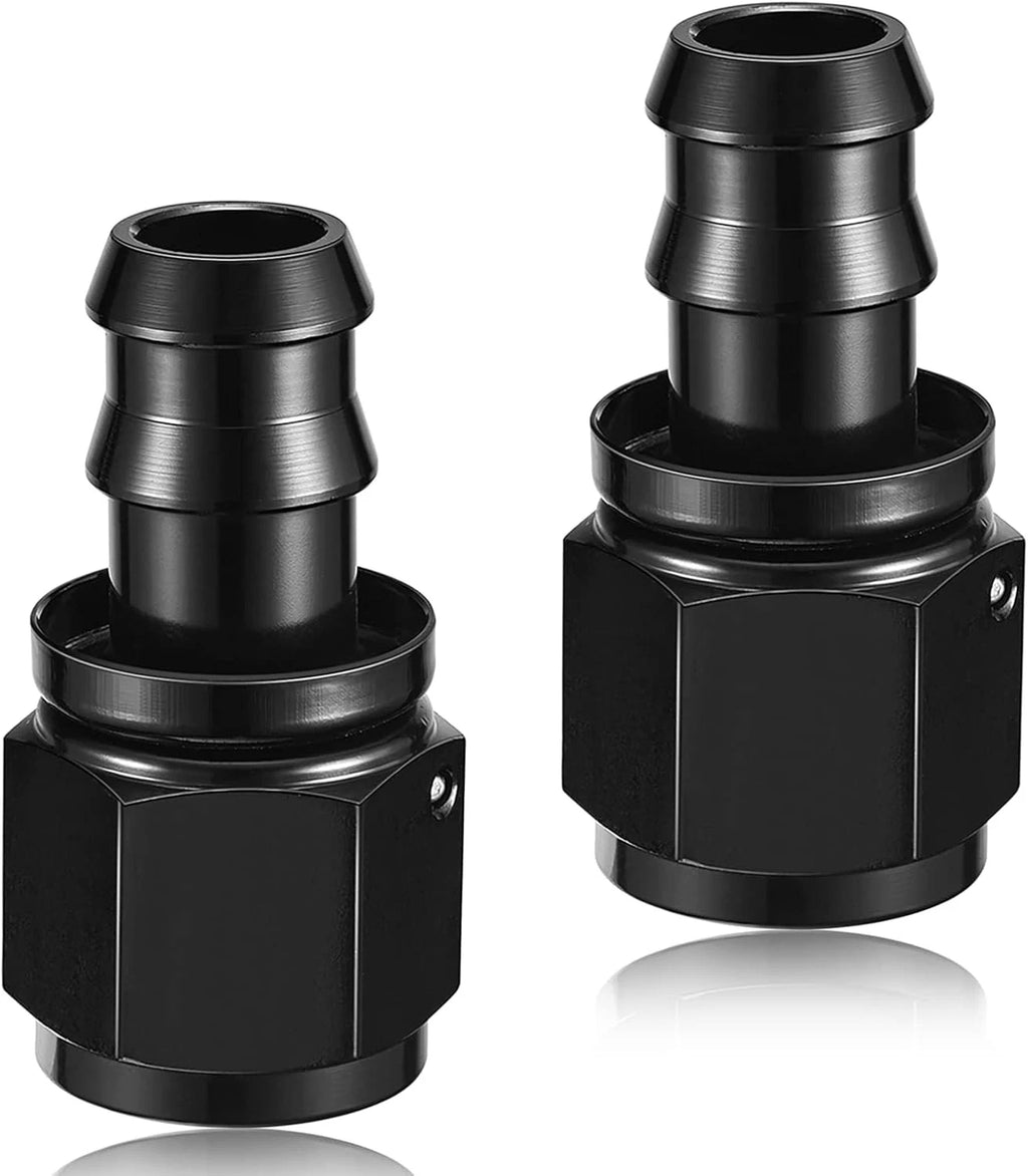 2X Push on Lock Hose Fitting 6AN for Oil/Fuel/Gas Line Adapter (0 Degree)
