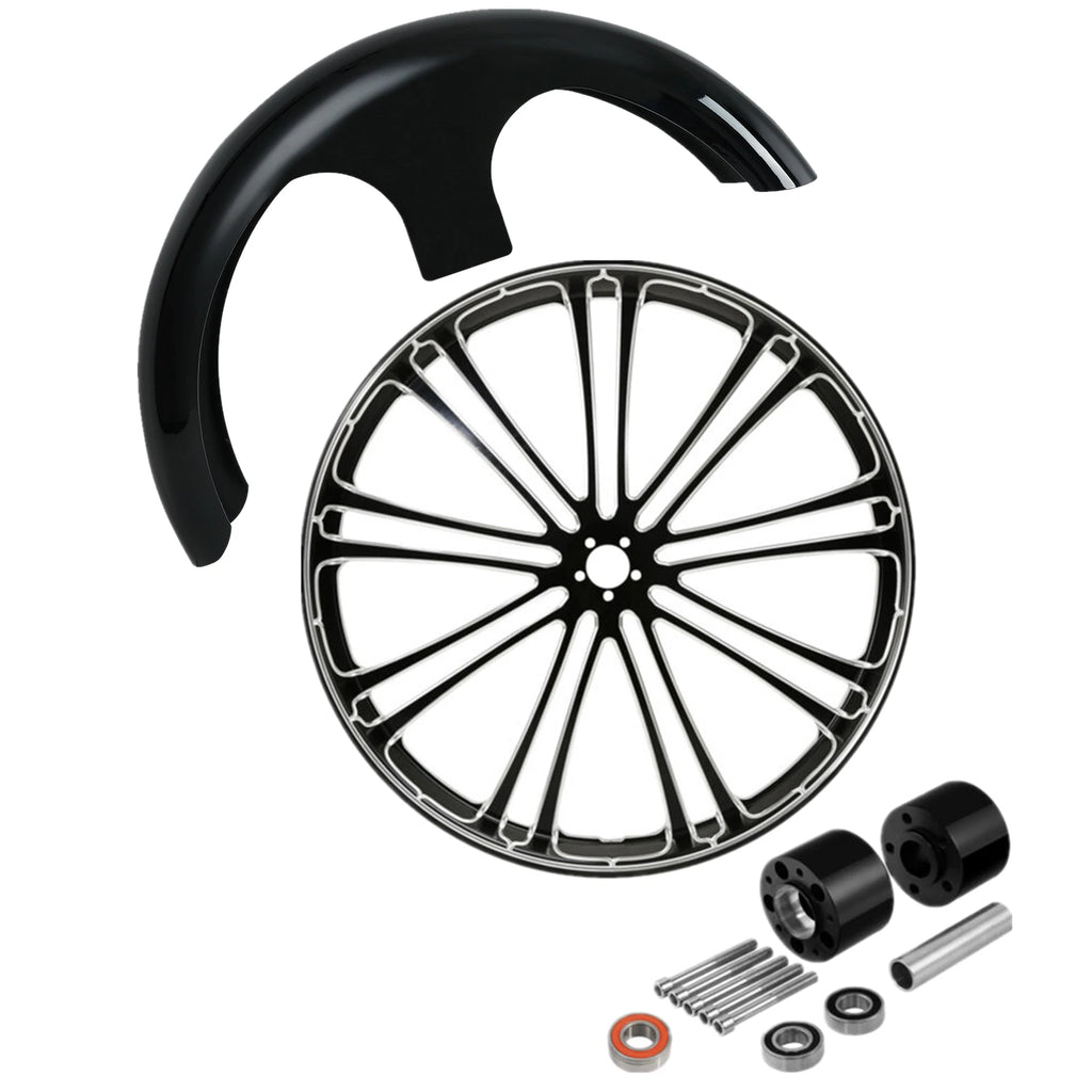 30" Front Wheel Rim for Harley Road Glide (2008–2025) - Dual Disc Hub, Painted Fender