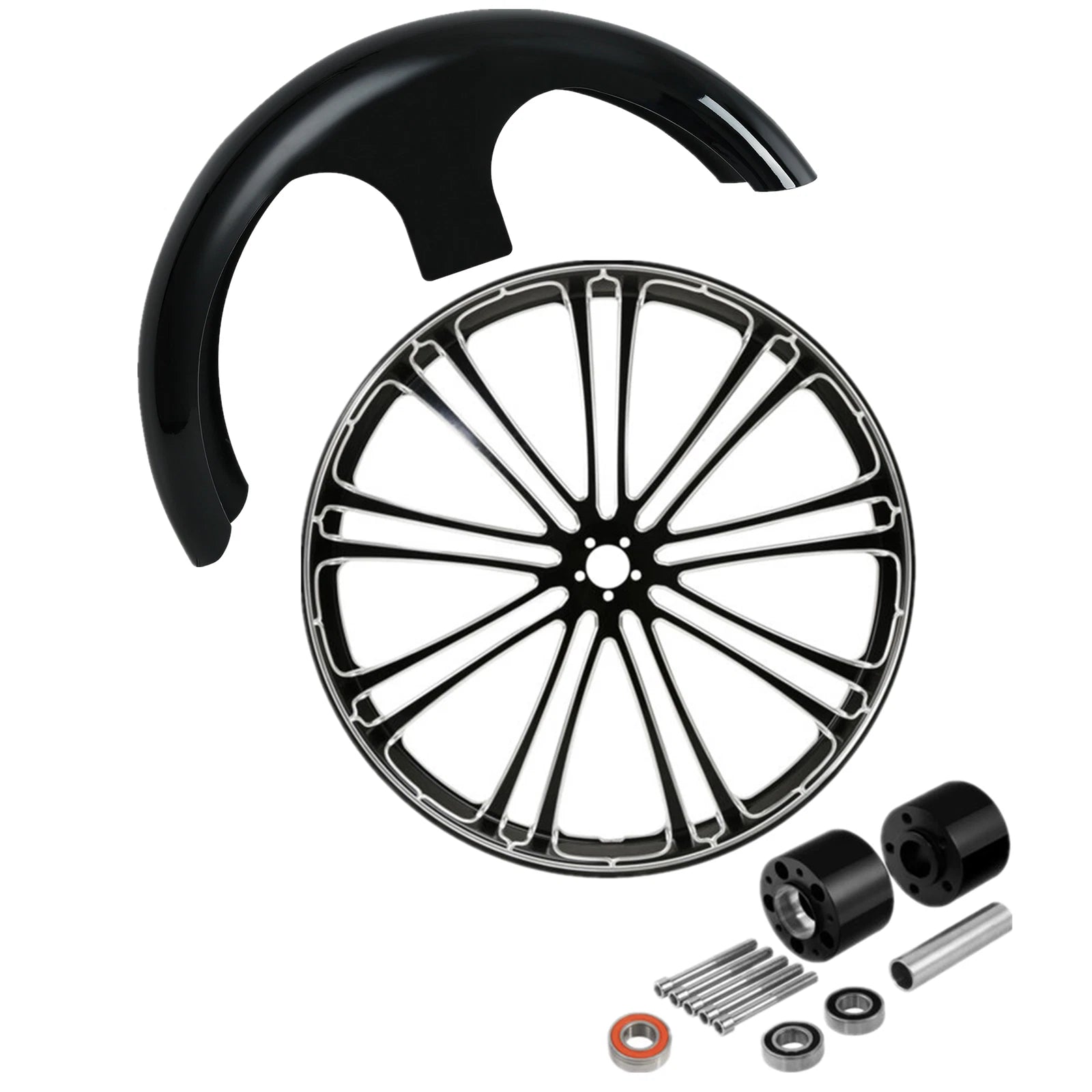 30" Front Wheel Rim for Harley Road Glide (2008–2025) - Dual Disc Hub, Painted Fender