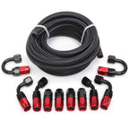 16FT 6AN Fuel Line Hose Kit for Universal Applications (Steel Nylon Braided)