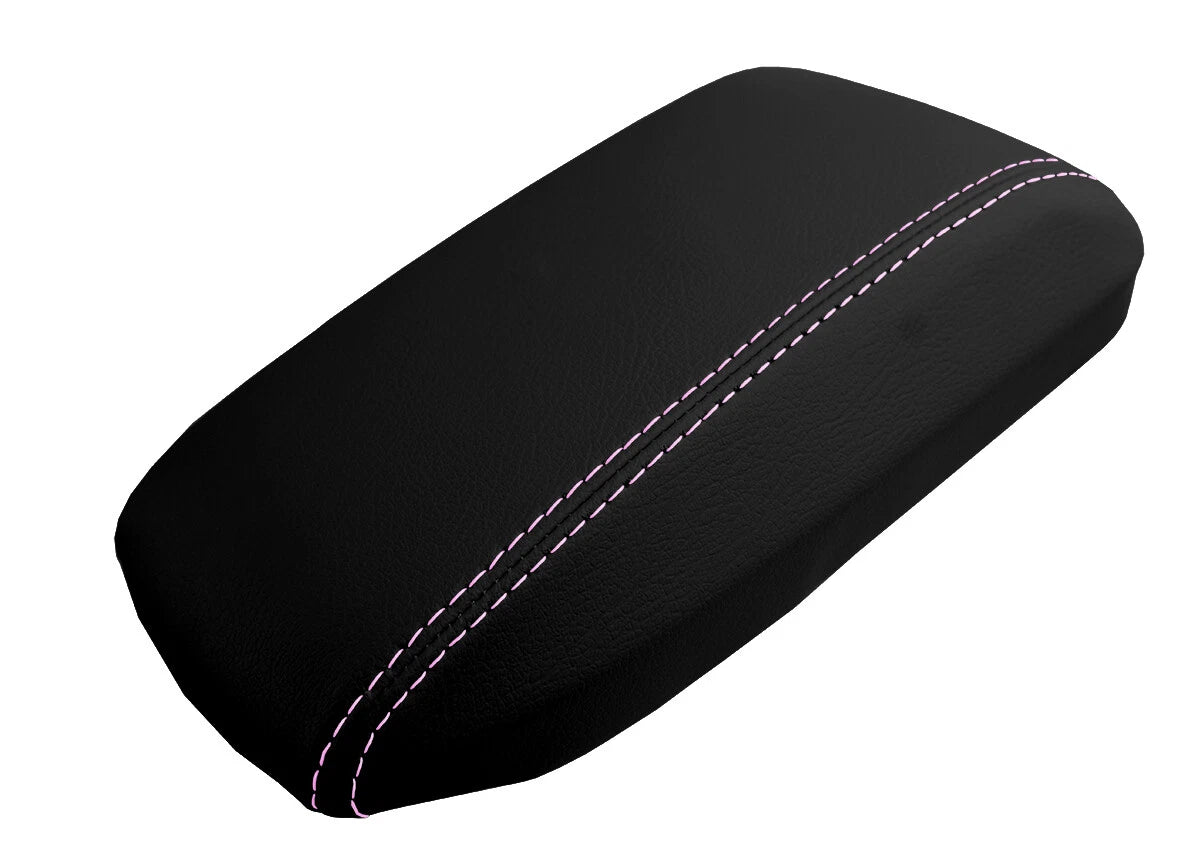 Leather Console Lid Armrest Cover for Toyota Corolla (2014–2019) Pink Stitch
