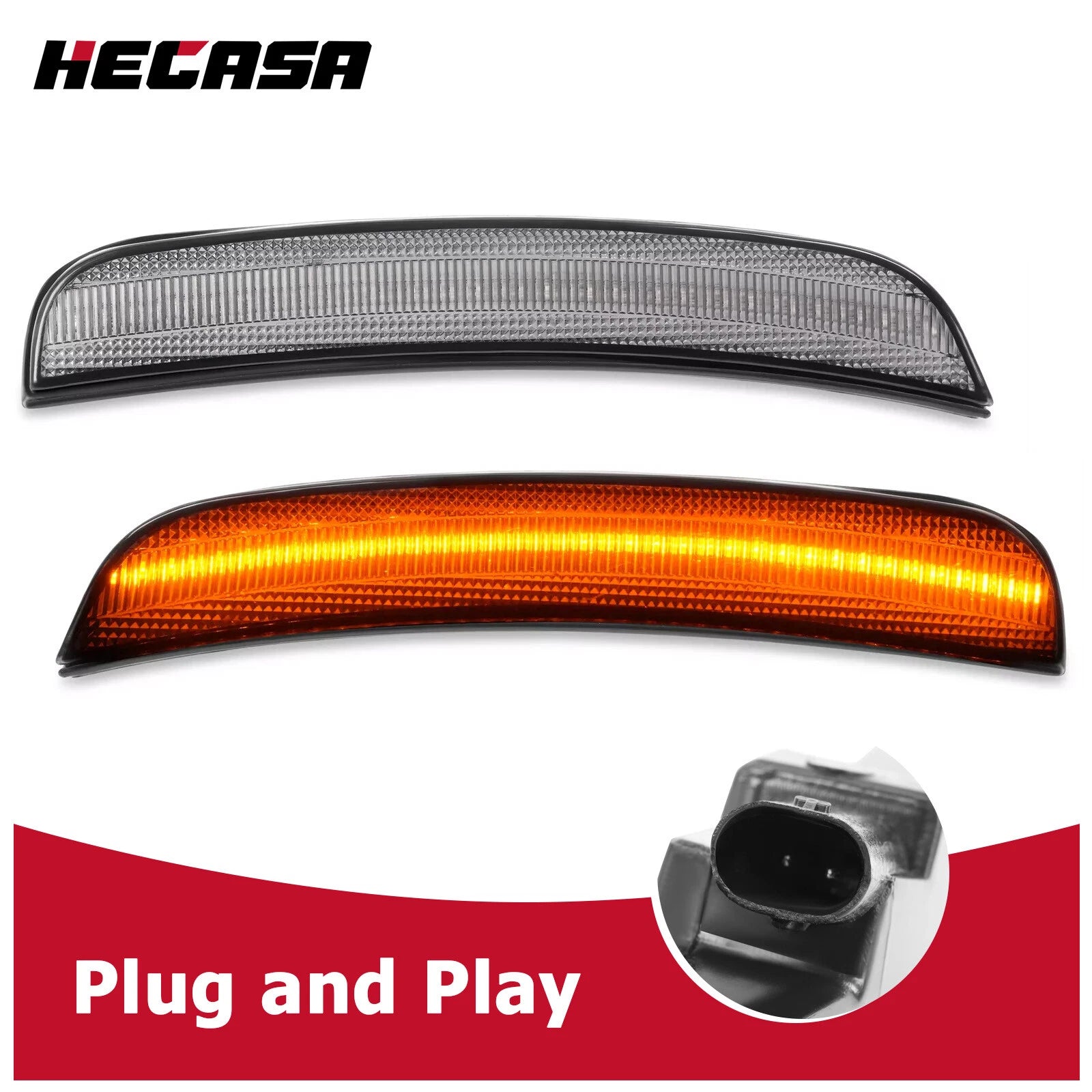 Set of 2 Smoked Lens Front LED Side Marker Lights for Chrysler 300 (2015–2023)