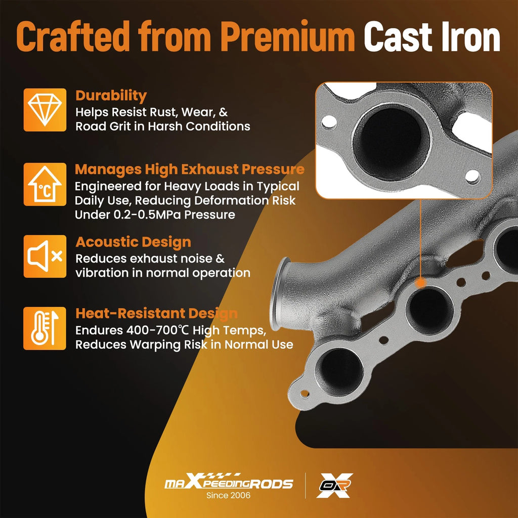 Cast Iron Turbo Manifold for Chevy Silverado/GMC Sierra 1500 (2007–2018)