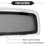 Front Grille Assembly for Dodge Ram 1500 (Chrome, Silver Tone, Gloss Black)