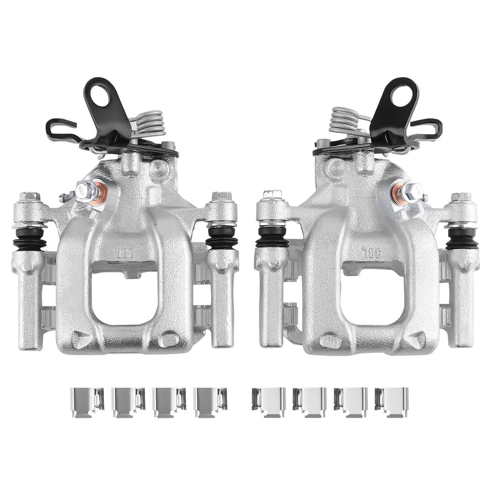 Pair Rear Brake Calipers w/Bracket for Audi A3 Quattro VW Golf Passat Jetta (2005–2013)