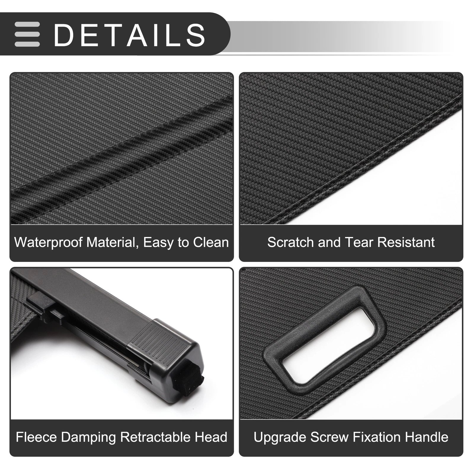 Retractable Cargo Cover for Mitsubishi Outlander (2008–2012) Carbon Fiber Black
