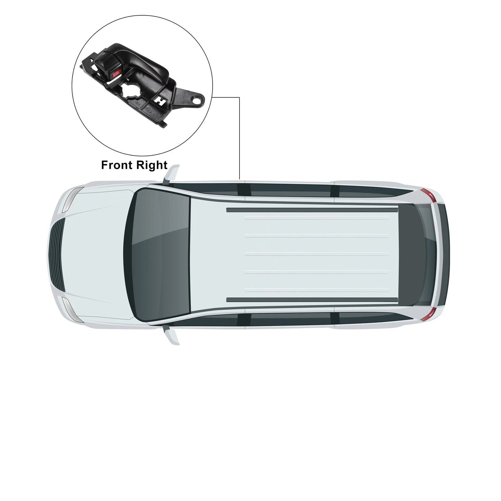 Front Right Interior Door Handle for Hyundai Sonata (2009–2010) No. 82620-3K520-HZ