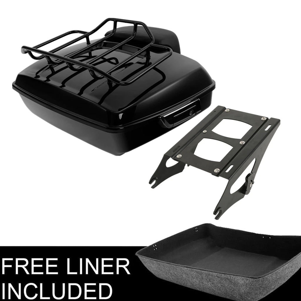 Black Chopped Trunk Backrest Pad for Harley Touring Glide (2014–2026)