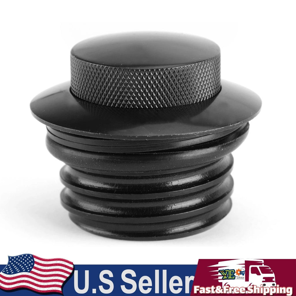Set of 2 Black Pop-Up Fuel Gas Cap Covers for Sportster XL (1982–2010)