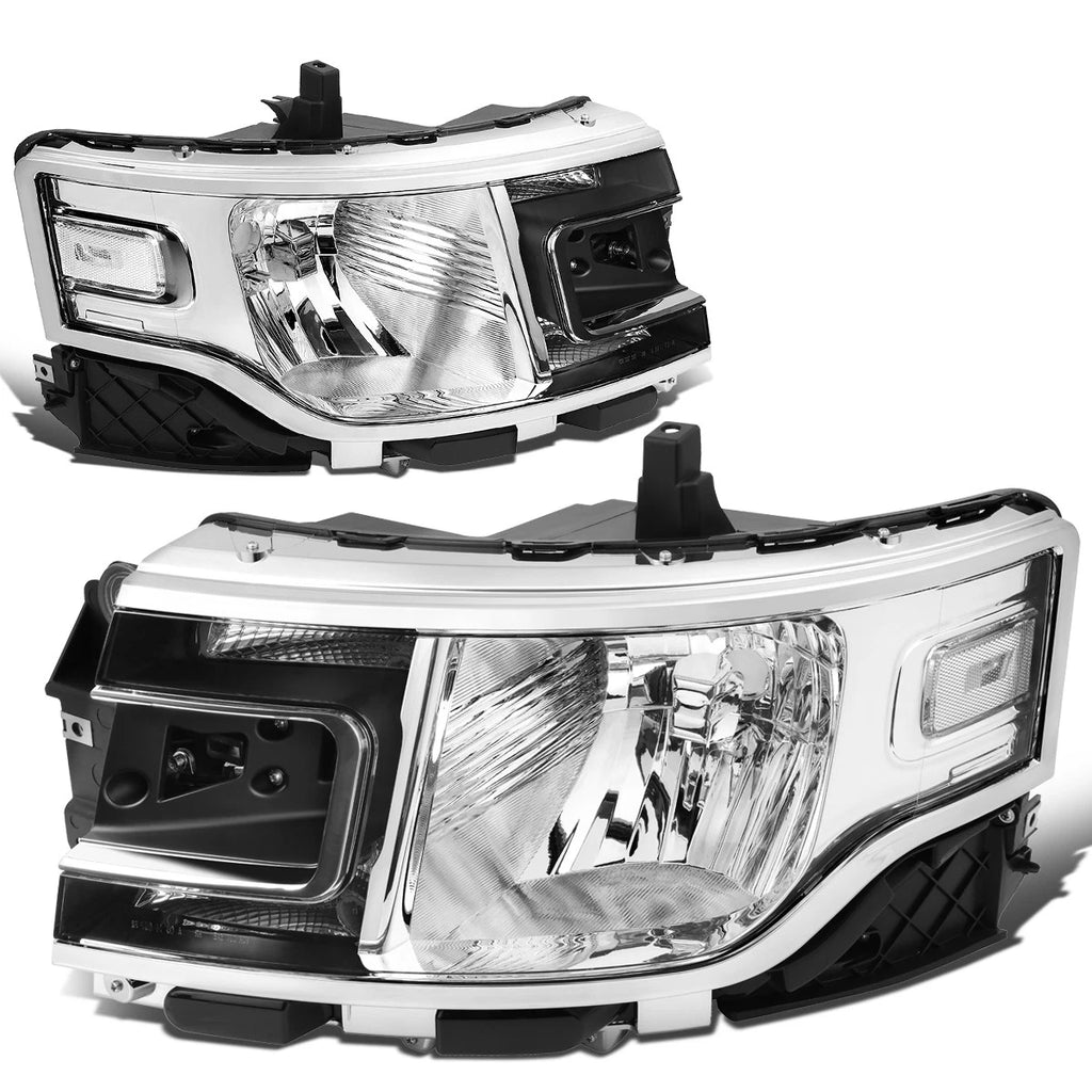 Set of 2 OE Style Headlight Lamps for Ford Flex (2013–2019) Chrome