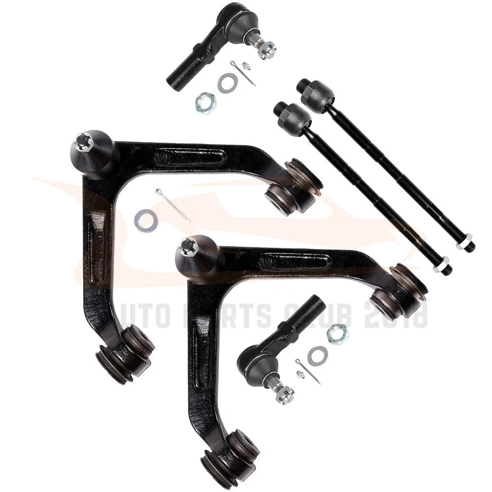 Set of 6 Front Upper Control Arm & Ball Joint Tie Rod for Dodge Ram 2500 3500 (2003–2006)