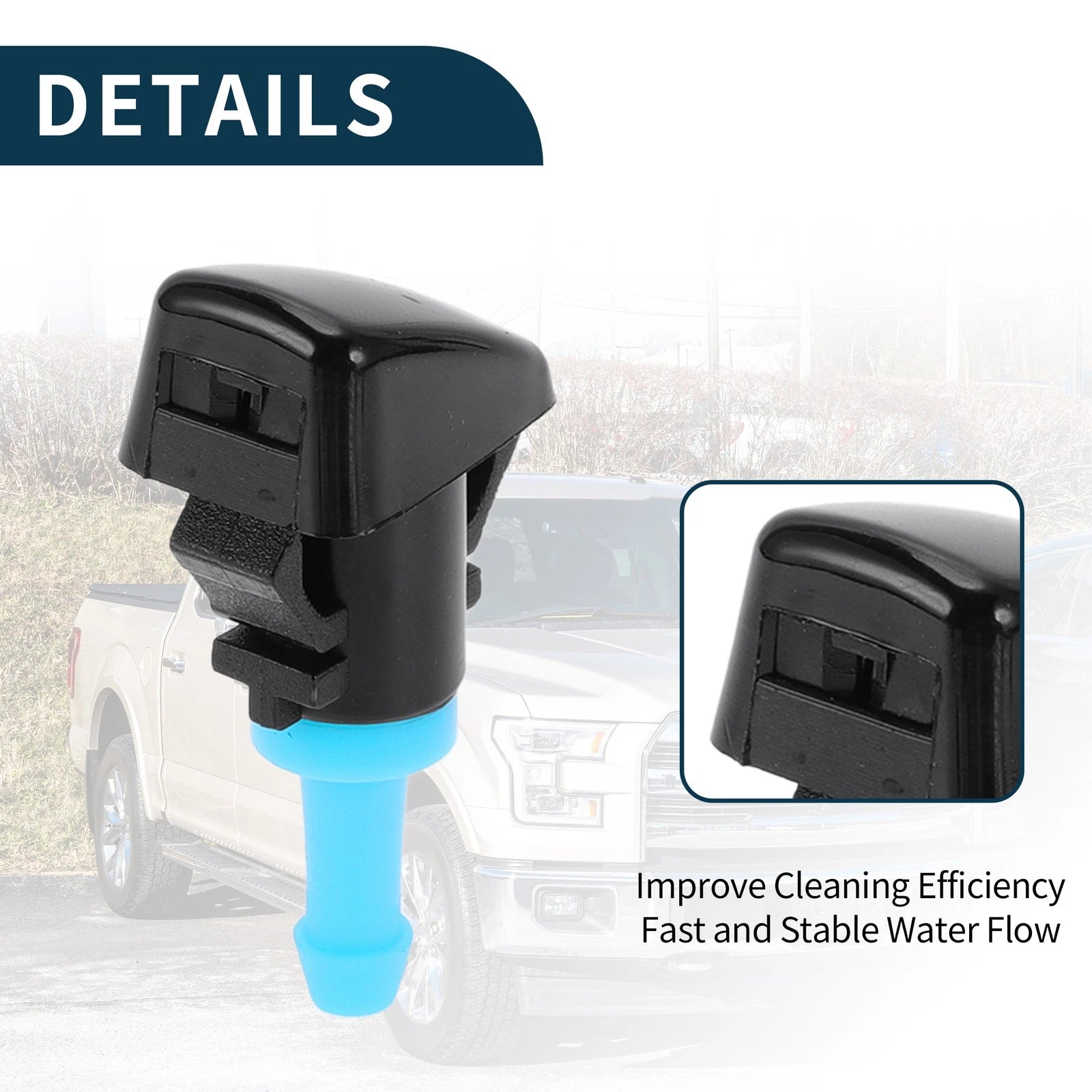 2Pcs Front Windshield Washer Nozzles No.4805742AB for Dodge Durango (2004–2009)