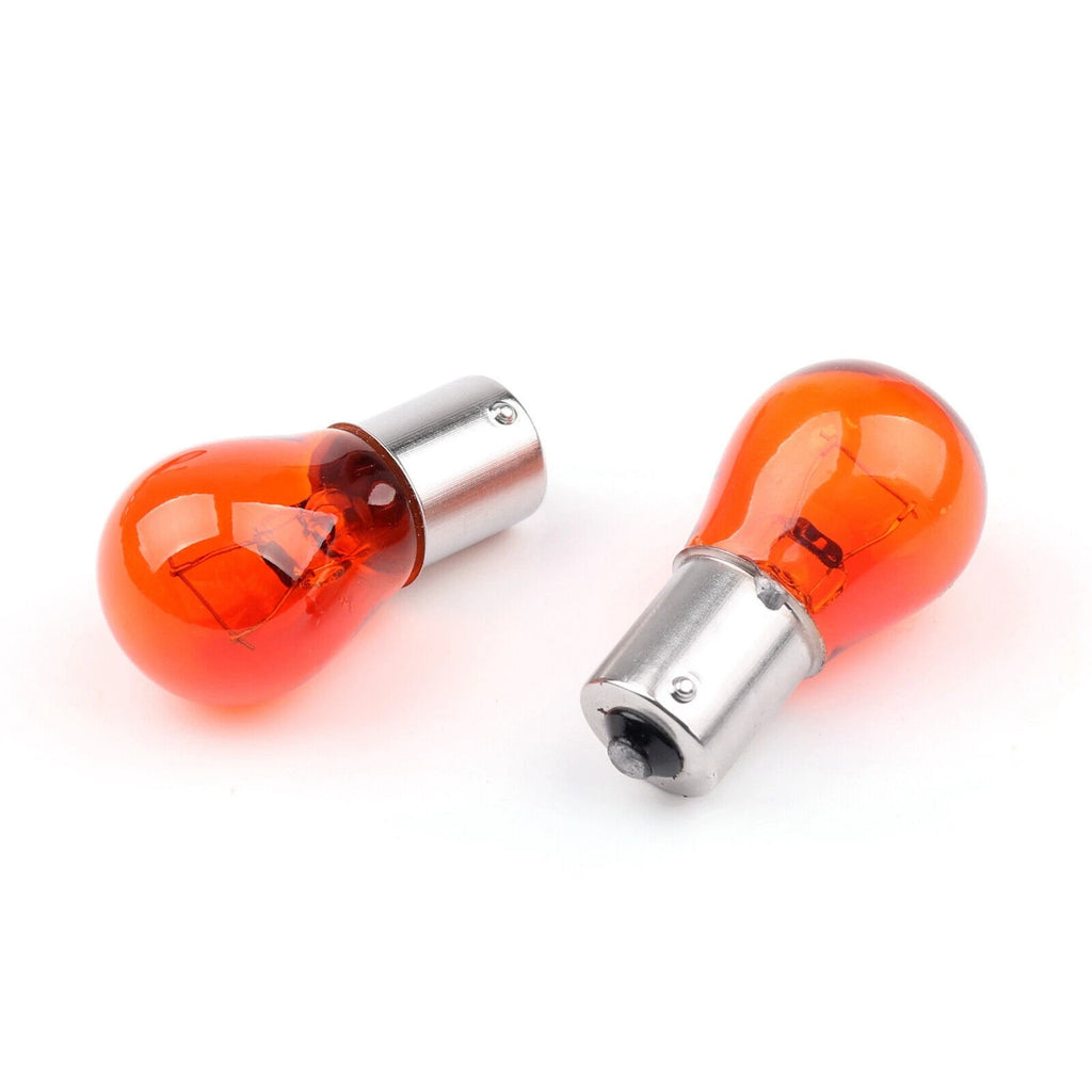 4X Turn Signal Light Lens Cover + Bulbs for Harley XL 883 1200 48 Sportster