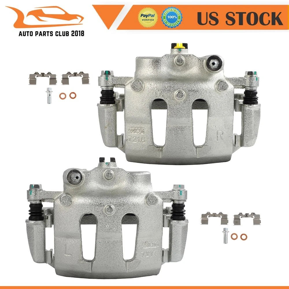 Front Pair Brake Calipers for Nissan Frontier I4 2.4L (1998–2004) w/ Bracket