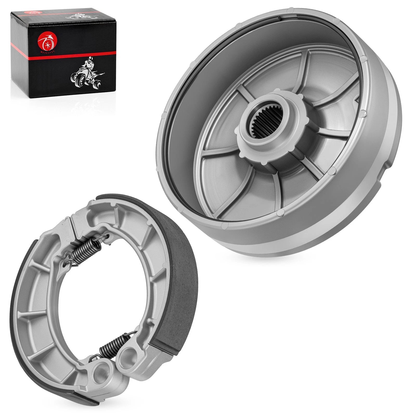 Rear Brake Drum Hub w/ Shoes Spring Set for Honda Rancher 350 400 (2000–2006)