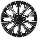 Set of 4 Wheel Hub Caps for All Makes Models (15") Black & Silver