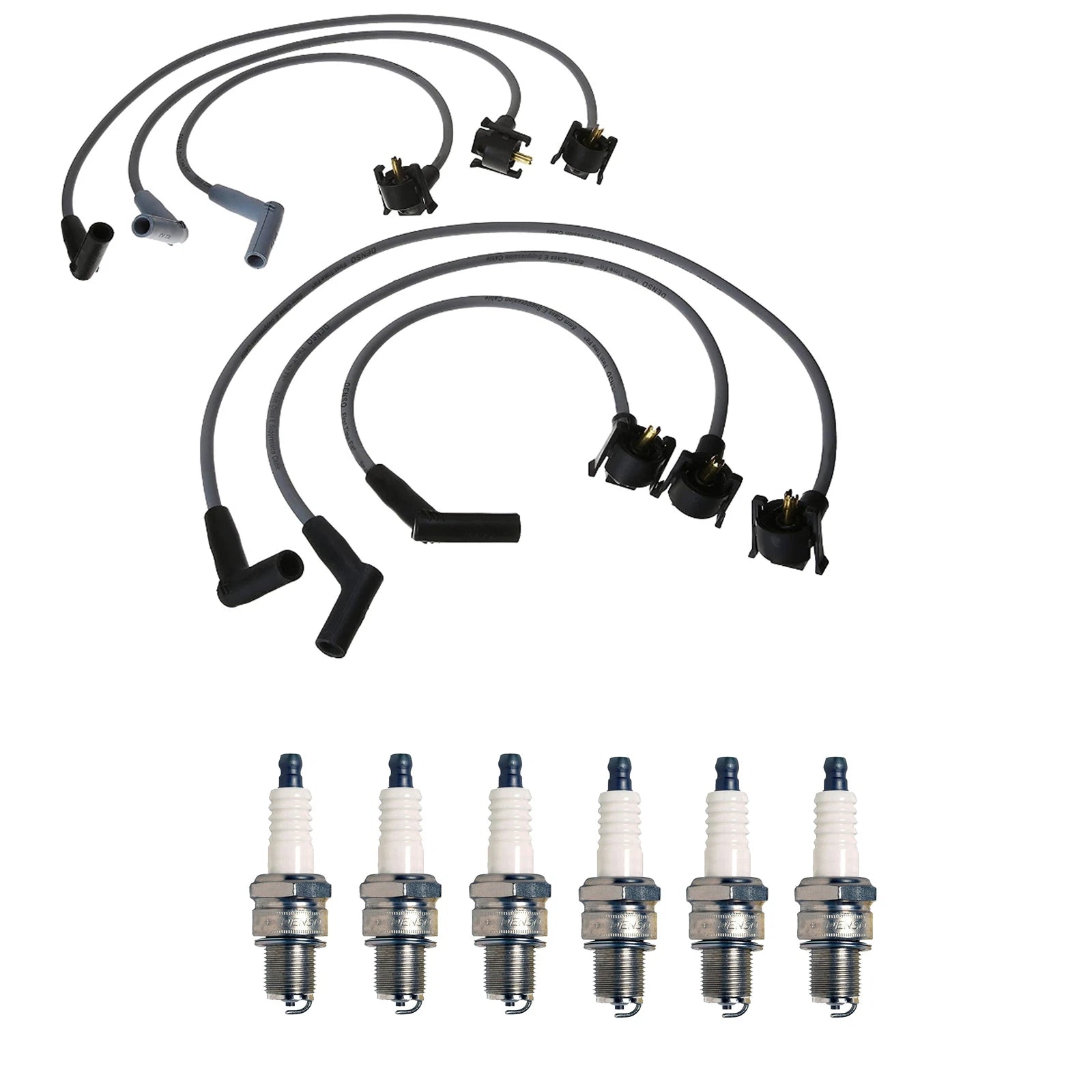 Denso Wire Set & 6 Iridium Spark Plugs for Mazda 3.0L V6 (0.044)