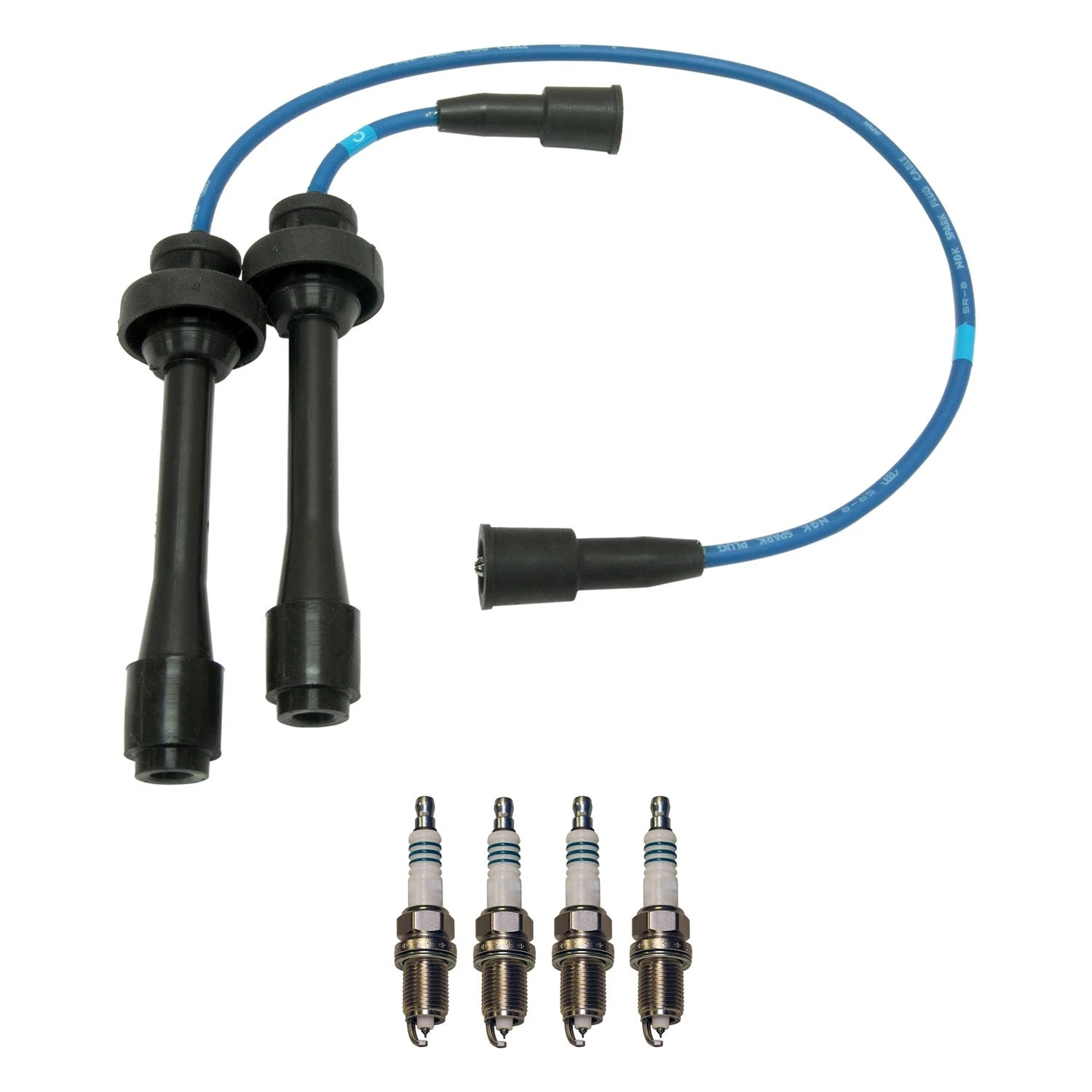 NGK Wire Set & Denso Iridium Spark Plugs Kit for Protege 2.0 L4 Turbo (2003)