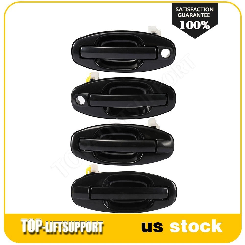 Set of 4 Black Door Handles for Hyundai Santa Fe (2001–2006)