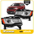 2X LED DRL HID Xenon Headlights for Jeep Grand Cherokee (2014–2016)