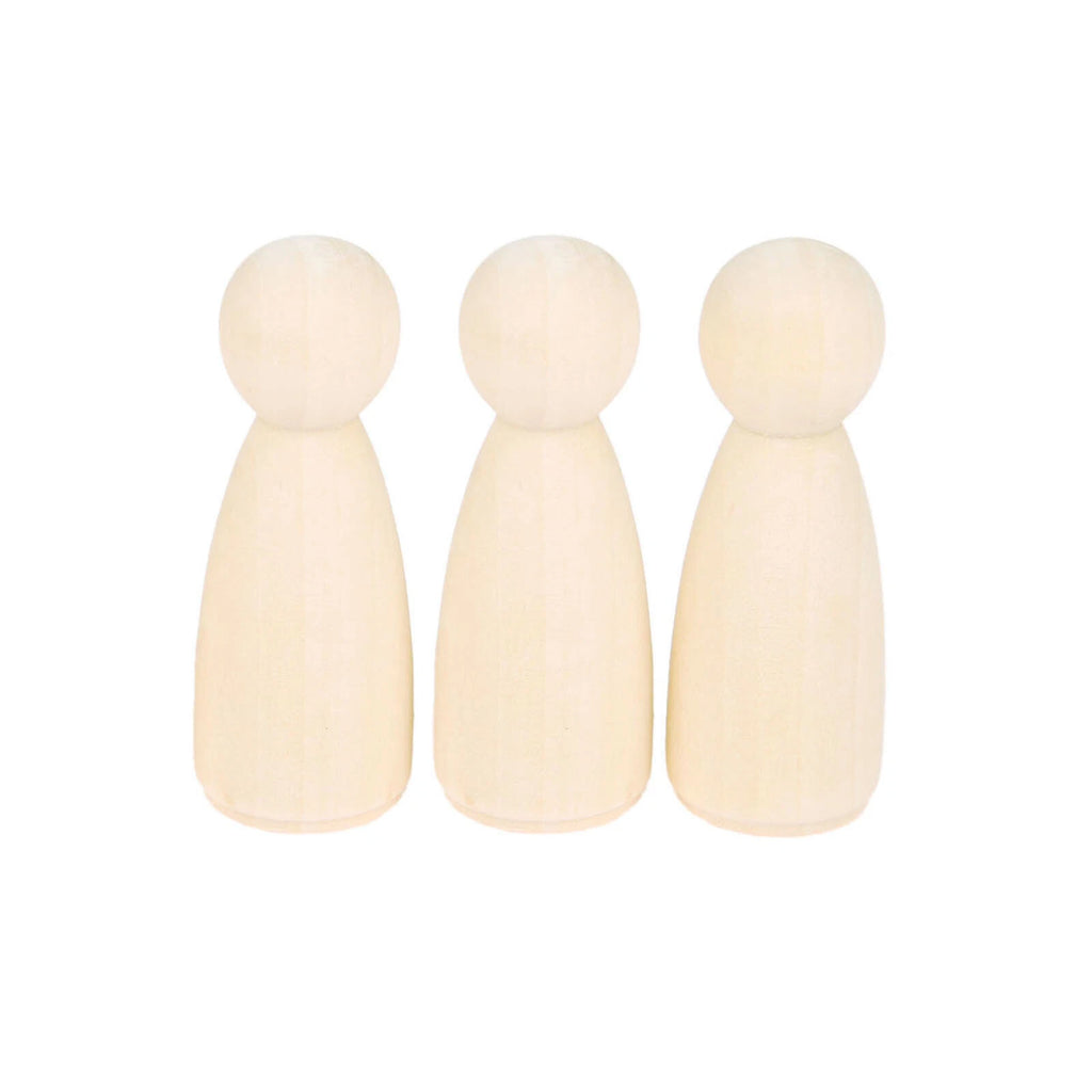 Set of 5 Wooden Peg Dolls for DIY Wedding Cake Toppers