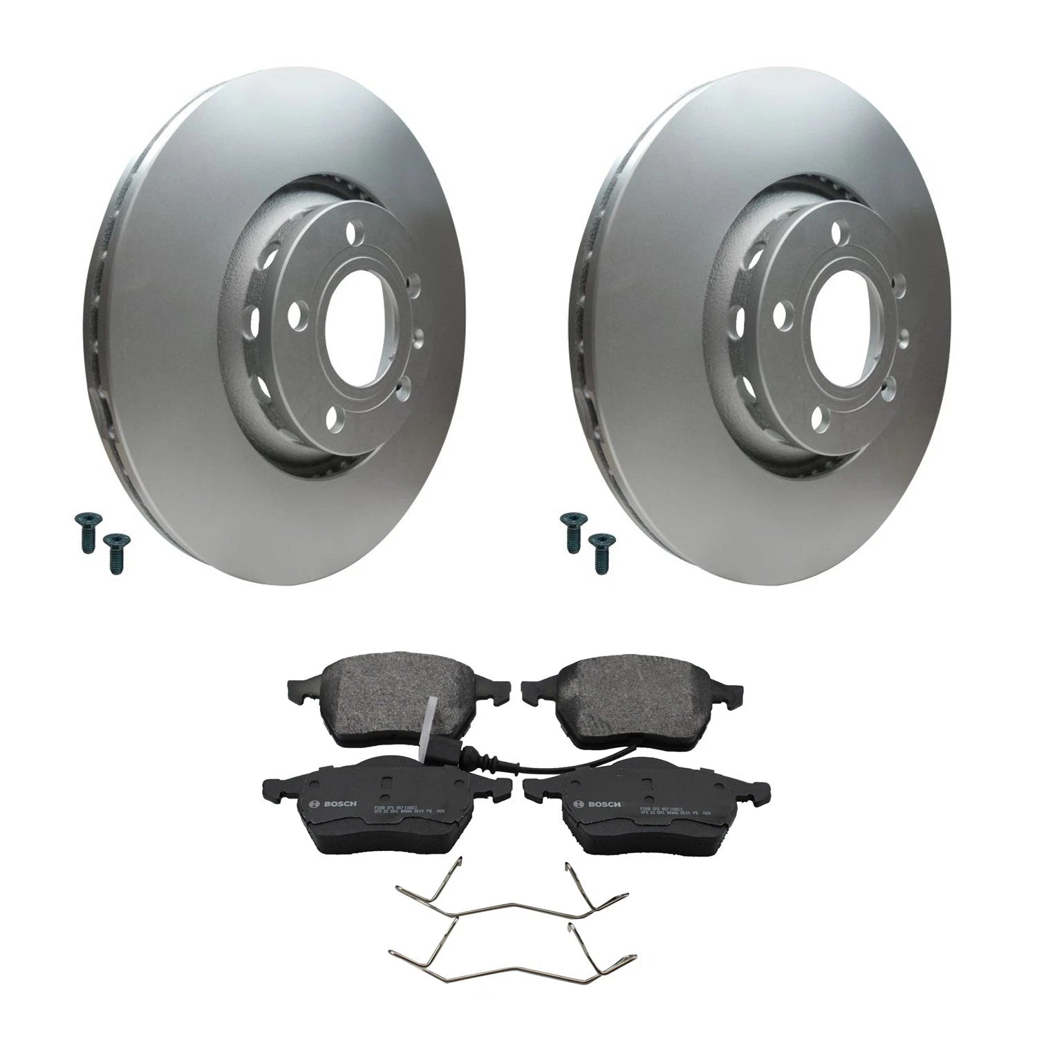Hella Front Rotors & Bosch QuietCast Disc Brake Pads Kit for A8 Quattro