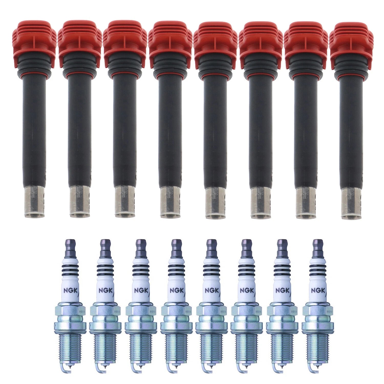 Set of 8 Ignition Coils & Spark Plugs for Audi A6 Quattro Q7 S5 R8 (2005–2021)