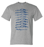 Ford Mustang T-Shirt Gray Blue Evolution Graphic for Ford Mustang (1964–2019)