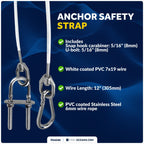 12-Inch Anchor Safety Strap for Universal Use (PVC Coated, Stainless Steel)